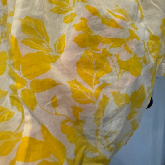 Mauve Yellow and White Long Sleeve Ruched Blouse - Picture 4 of 8